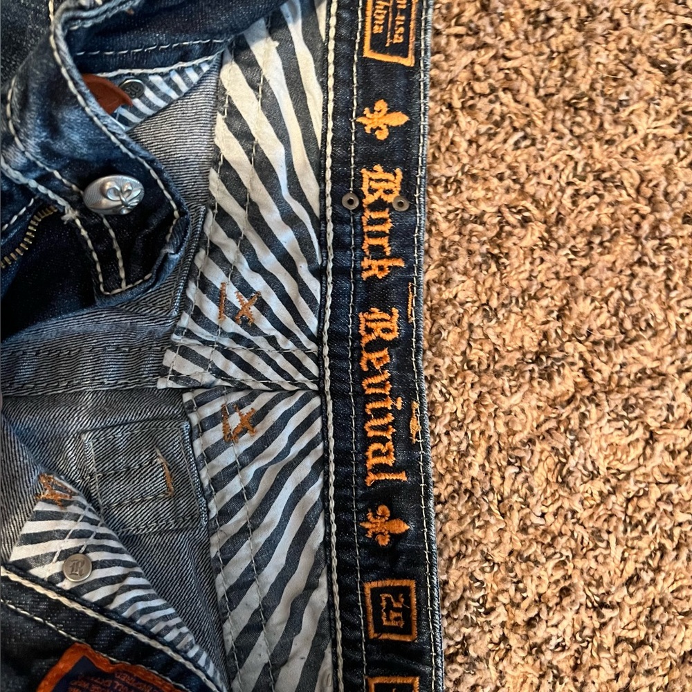 VTG y2k women's Rock Revival Karlie Capri‎ Cropped blue medium wash denim jeans - Picture 3 of 3